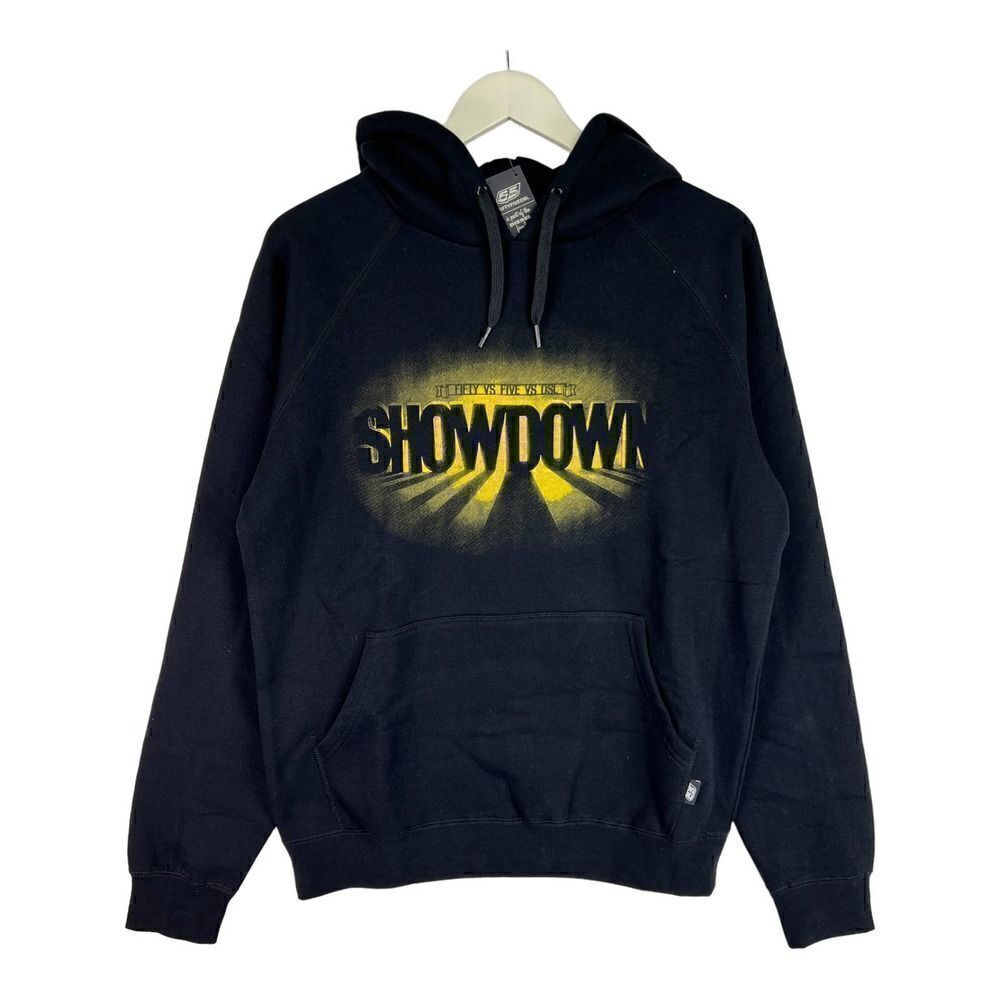 New FiftyFiveDSL by Diesel Men US L Black Hoodie Sweatshirt Showdown 